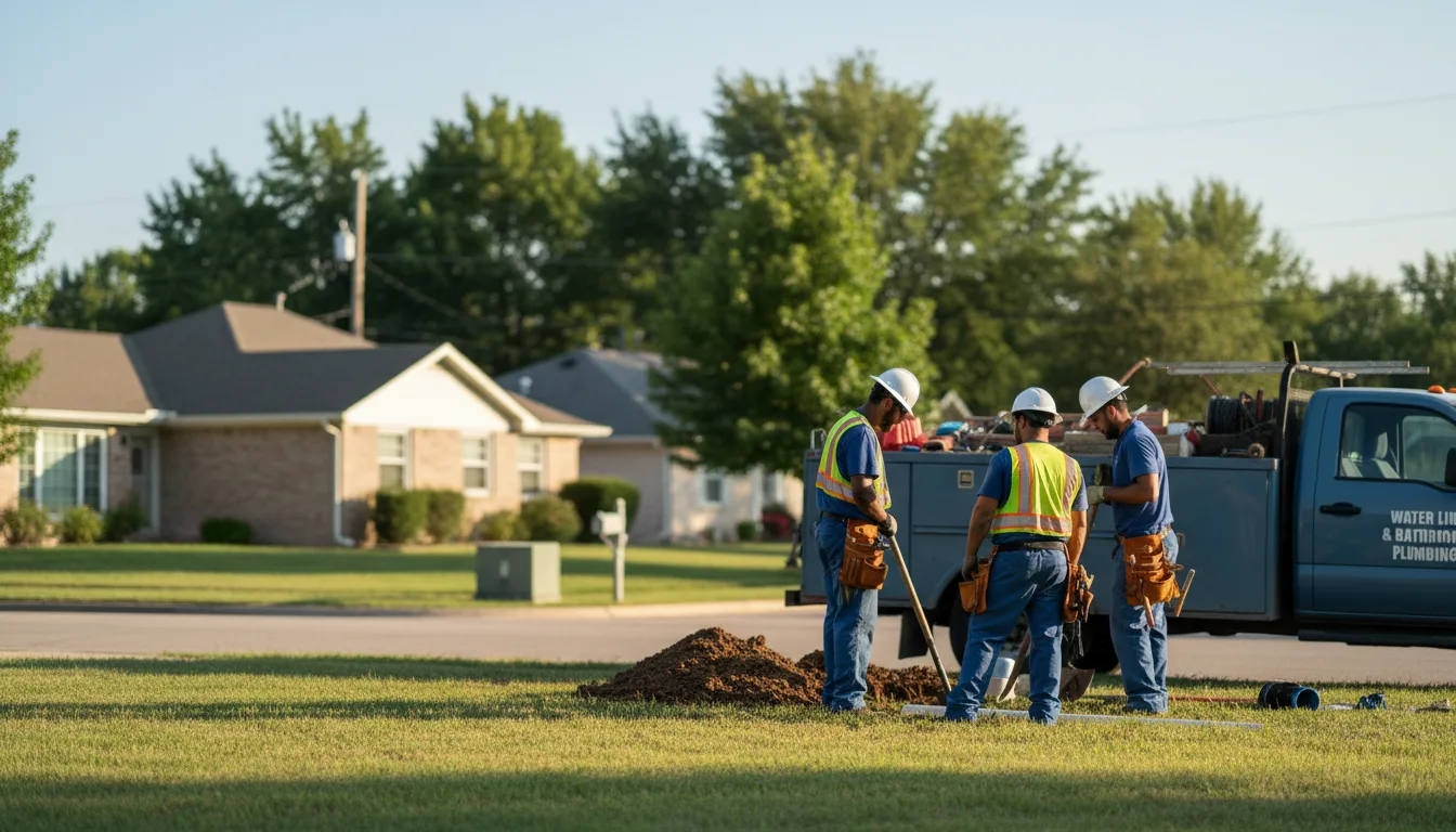 Residential water line and bathroom plumbing service in Newark, OH
